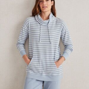 Haven Well Within 100% Organic Cotton Waffle Funnel Pullover Striped Sweater XXL